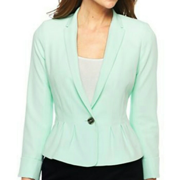 Worthington Jackets & Coats Nwt Mint Green Jacket With Peplum Waist